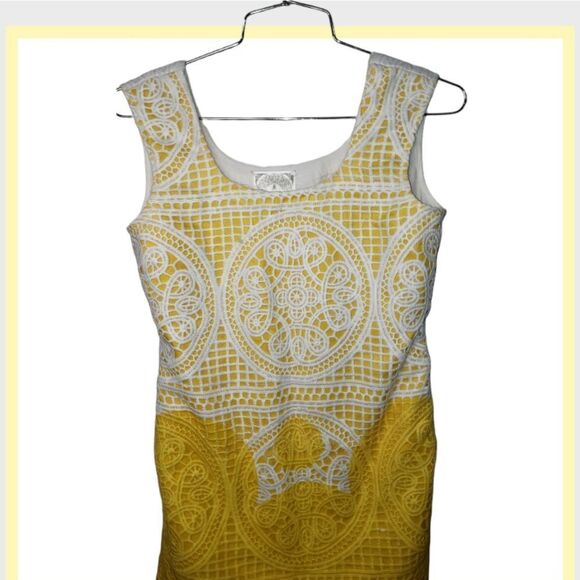 Kashish crochet Butter yellow and white dress cover up spring dress XS - Picture 2 of 5